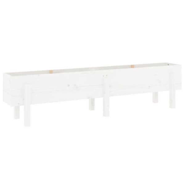 vidaXL Høybed for hage hvit 160x30x38 cm heltre furu