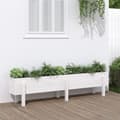 Miniatyrbilde 9 av 9: vidaXL Høybed for hage hvit 160x30x38 cm heltre furu