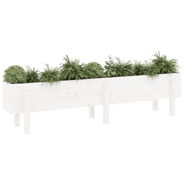vidaXL Høybed for hage hvit 160x30x38 cm heltre furu