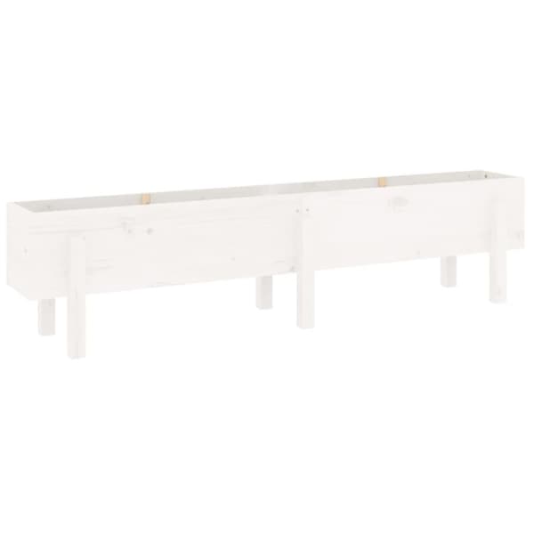 vidaXL Høybed for hage hvit 160x30x38 cm heltre furu