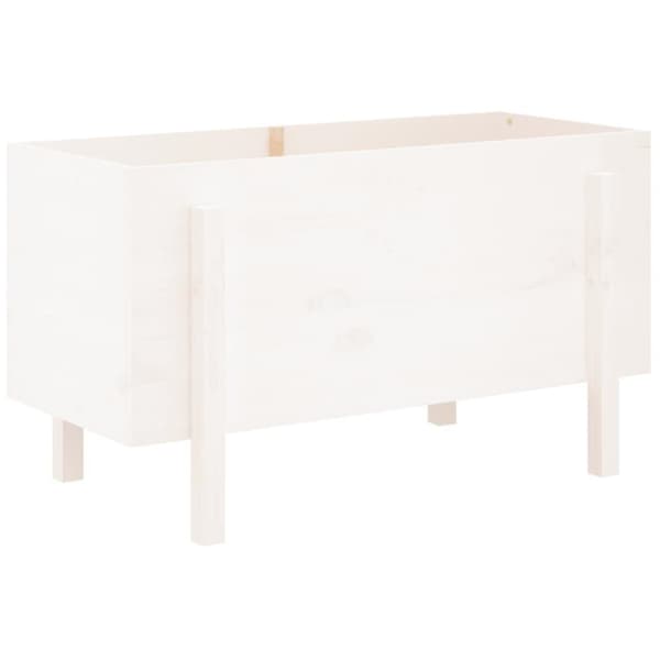 vidaXL højbed 101x50x57 cm massivt fyrretræ hvid
