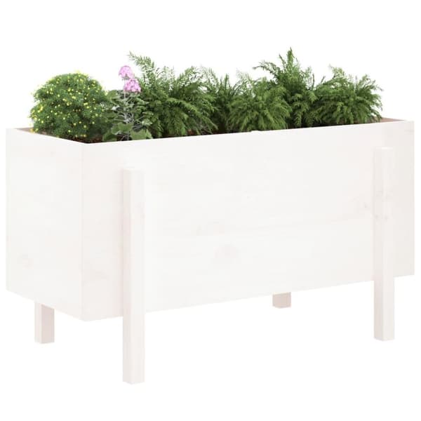 vidaXL Høybed for hage hvit 101x50x57 cm heltre furu