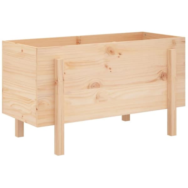 vidaXL Korotettu kukkalaatikko 101x50x57 cm täysi mänty
