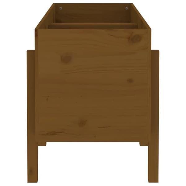 vidaXL højbed 121x50x57 cm massivt fyrretræ gyldenbrun