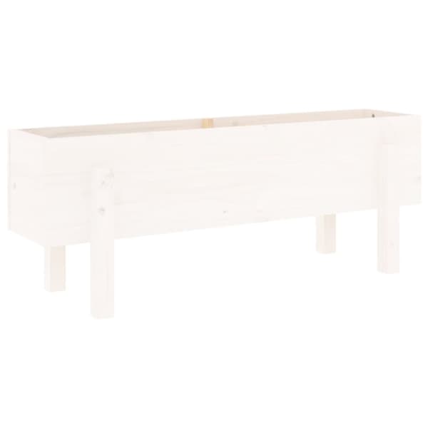 vidaXL Odlingslåda på ben 101x30x38 cm vit massiv furu