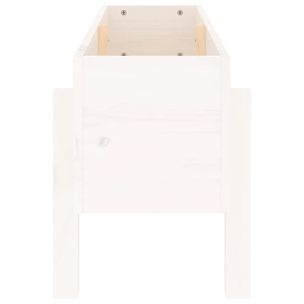 vidaXL Odlingslåda på ben 101x30x38 cm vit massiv furu