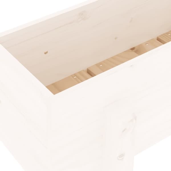 vidaXL Odlingslåda på ben 101x30x38 cm vit massiv furu