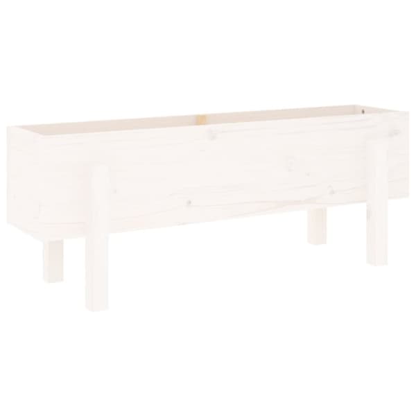 vidaXL Odlingslåda på ben 101x30x38 cm vit massiv furu
