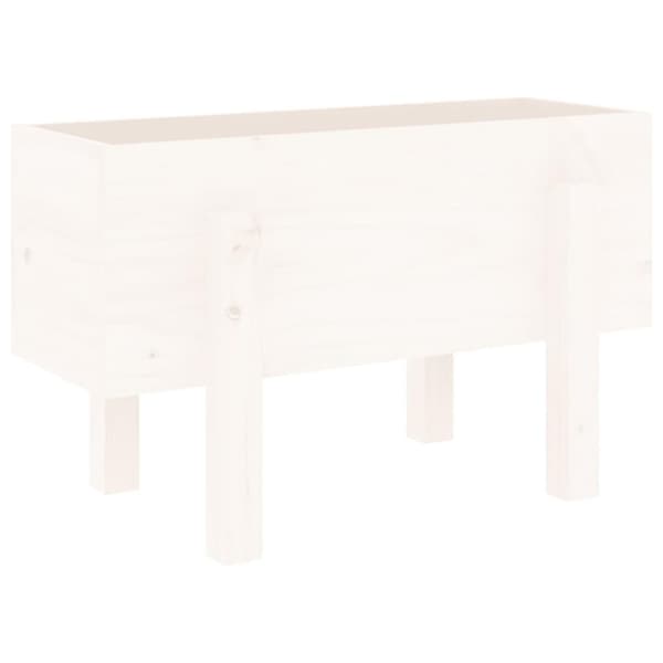 vidaXL Hageplantekasse hvit 62x30x38 cm heltre furu