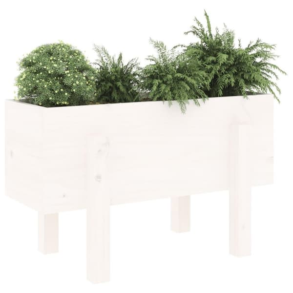 vidaXL Hageplantekasse hvit 62x30x38 cm heltre furu