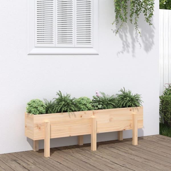 vidaXL højbed 121x30x38 cm massivt fyrretræ