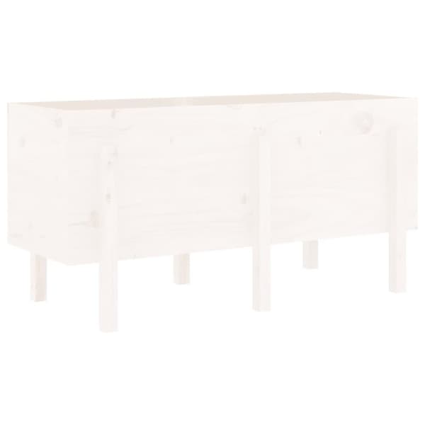 vidaXL Korotettu kukkalaatikko valkoinen 121x50x57 cm täysi mänty
