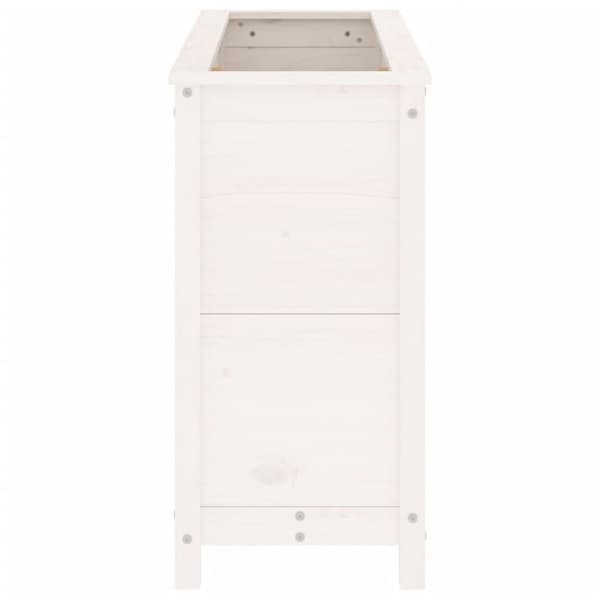 vidaXL højbed 119,5x40x78 cm massivt fyrretræ hvid