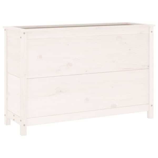 vidaXL højbed 119,5x40x78 cm massivt fyrretræ hvid