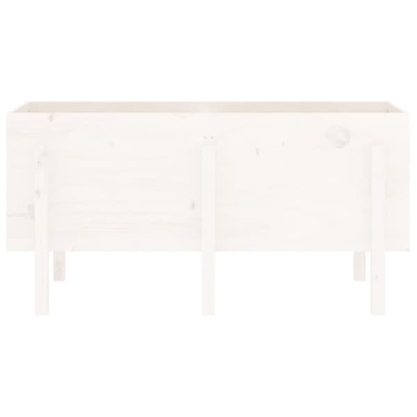 vidaXL Høybed for hage hvit 121x50x57 cm heltre furu