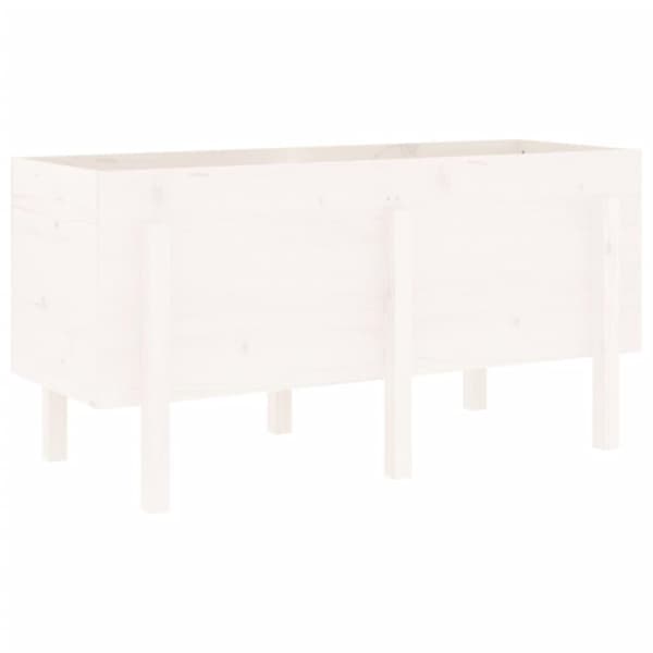vidaXL Høybed for hage hvit 121x50x57 cm heltre furu