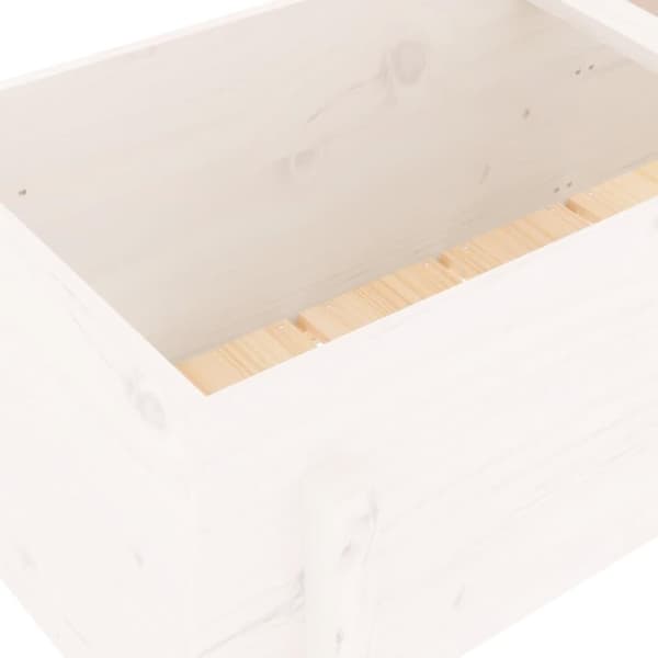 vidaXL Høybed for hage hvit 121x50x57 cm heltre furu