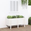 Miniatyrbilde 9 av 9: vidaXL Høybed for hage hvit 121x50x57 cm heltre furu