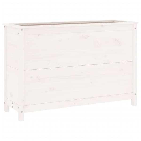 vidaXL Høybed for hage hvit 119,5x40x78 cm heltre furu