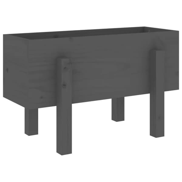 vidaXL plantekasse 62x30x38 cm massivt fyrretræ grå
