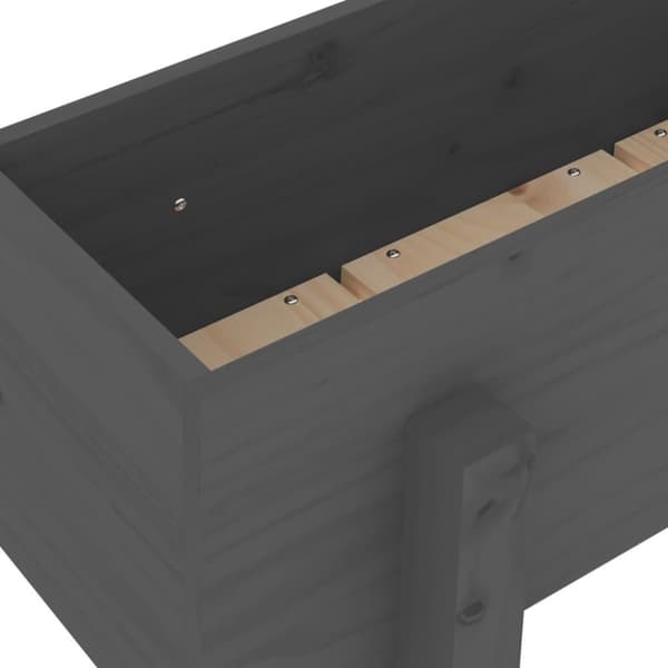 vidaXL plantekasse 62x30x38 cm massivt fyrretræ grå