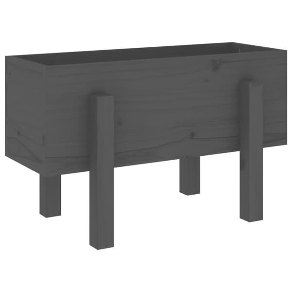 vidaXL plantekasse 62x30x38 cm massivt fyrretræ grå