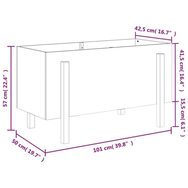 vidaXL Høybed 101x50x57 cm heltre douglasgran