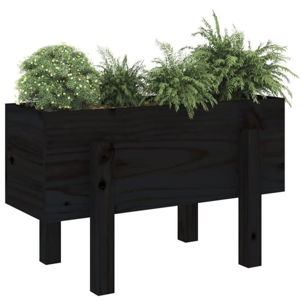 vidaXL Hageplantekasse svart 62x30x38 cm heltre furu