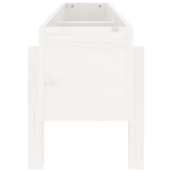 vidaXL højbed 121x30x38 cm massivt fyrretræ hvid