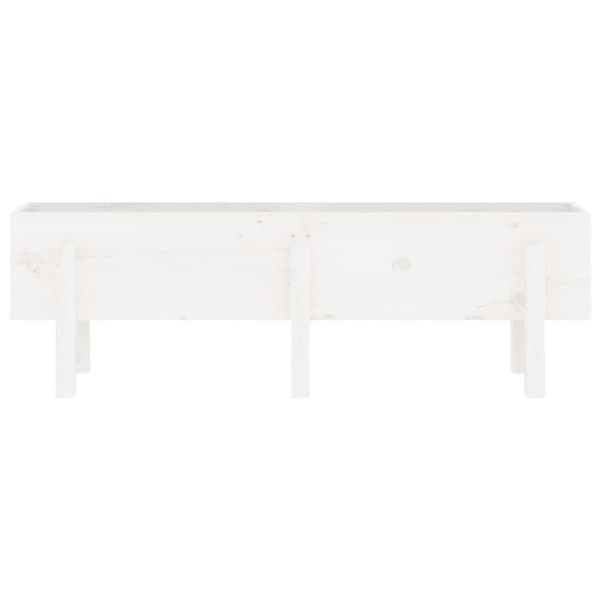 vidaXL højbed 121x30x38 cm massivt fyrretræ hvid