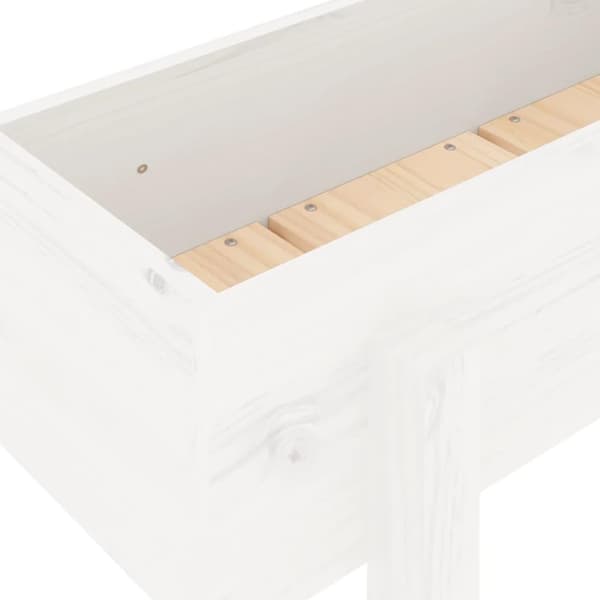 vidaXL højbed 121x30x38 cm massivt fyrretræ hvid
