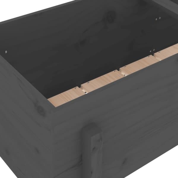 vidaXL Høybed grå 121x50x57 cm heltre gran