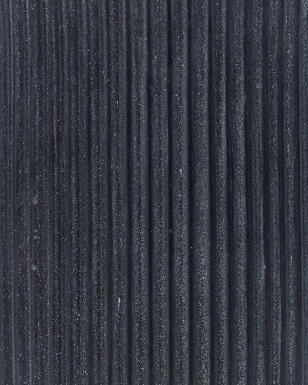 Blomsterpotte Svart fiberleire hagekrukke 25 x 25 x 38 cm Dreneringshull Vertikal ribbefinish Utendørs uteplass Hage