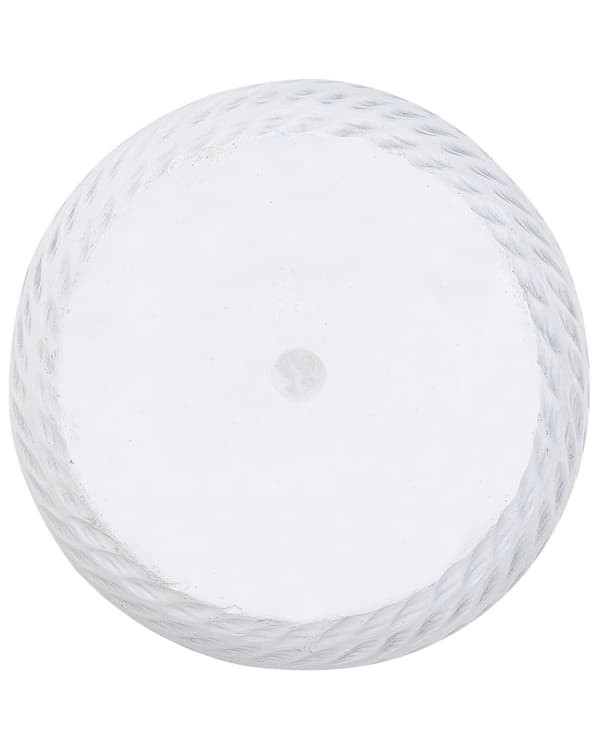 Hengende Blomsterpotte off-white fiberleire ⌀ 20 cm rund blomsterkrukke i jutesnor med preget mønster