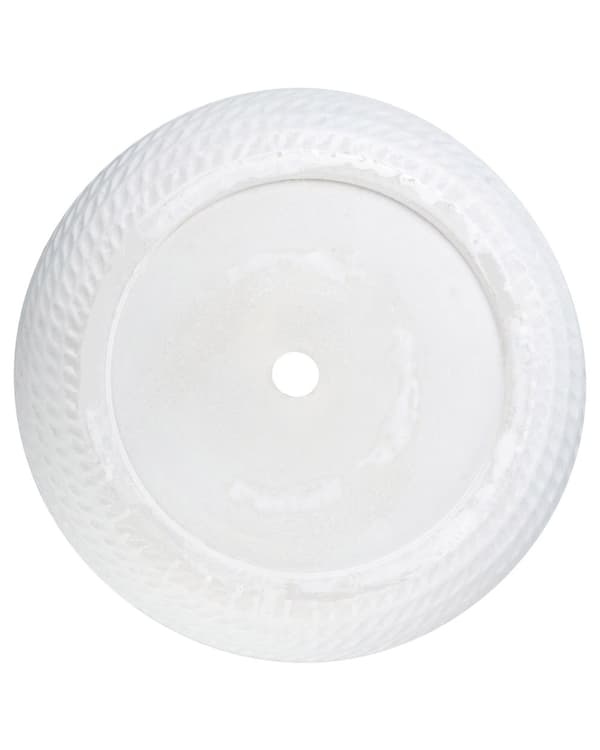 Blomsterpotte Off-white fiberleire ⌀ 39 cm rund utendørs blomsterkrukke med preget mønster
