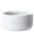 Miniatyrbillede 1 af 7: Plantekrukke Hvid Fiber Ler ø 25 cm Rund Havekrukke Design Indendørs Krukke Frostsikker til Haven Udendørs