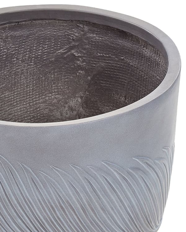 Plantekrukke Grå Fiber Ler ø 42 cm Rund Havekrukke Design Indendørs Krukke Frostsikker til Haven Udendørs
