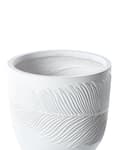 Miniatyrbilde 5 av 7: Blomsterpotte Off-white Fiberleire 28 x 28 x 16 cm Rund form UV-bestandig Bladmotiv Tradisjonell stil Utendørs Hage Dekorasjon Krukke