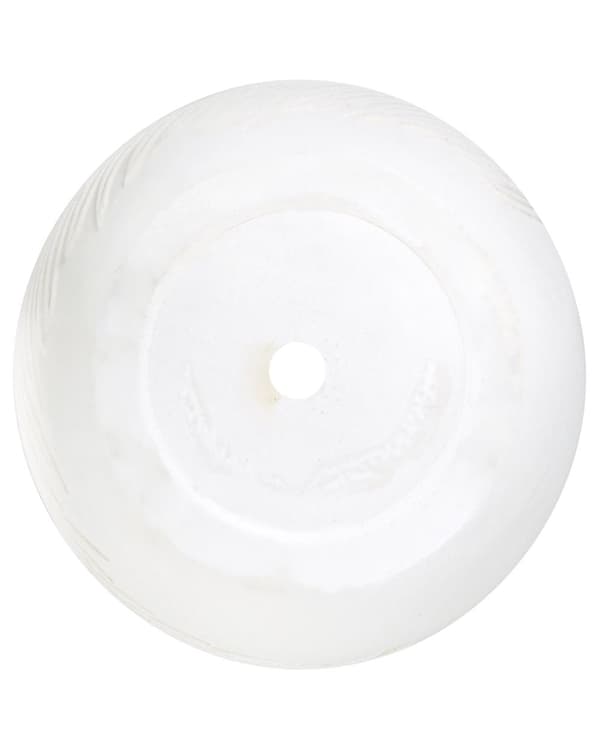 Blomsterpotte Off-white Fiberleire 35 x 35 x 19 cm Rund form UV-bestandig Bladmotiv Tradisjonell stil Utendørs Hage Dekorasjon Krukke
