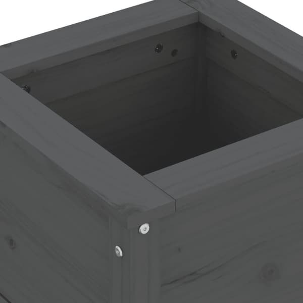 vidaXL Hageplantekasse grå 40x40x39 cm heltre furu