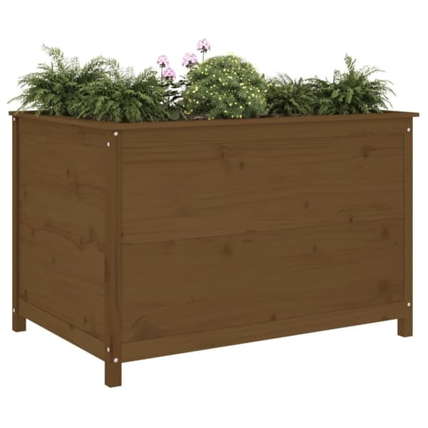 vidaXL højbed 119,5x82,5x78 cm massivt fyrretræ gyldenbrun