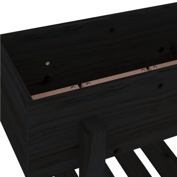 vidaXL plantekasse 62x30x69 cm massivt fyrretræ sort