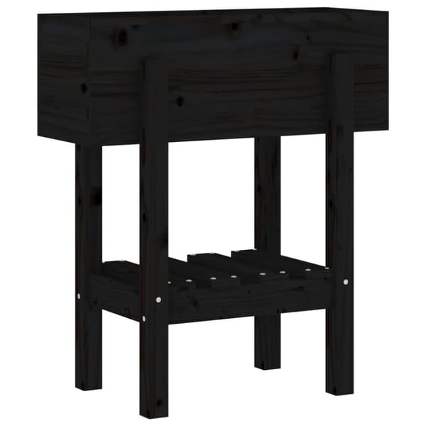 vidaXL plantekasse 62x30x69 cm massivt fyrretræ sort
