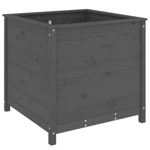 vidaXL Kukkalaatikko harmaa 82,5x82,5x78 cm täysi mänty