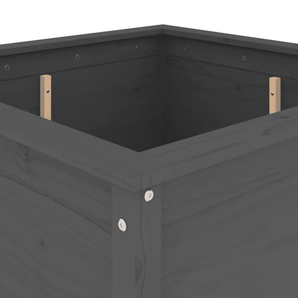 vidaXL Kukkalaatikko harmaa 82,5x82,5x78 cm täysi mänty