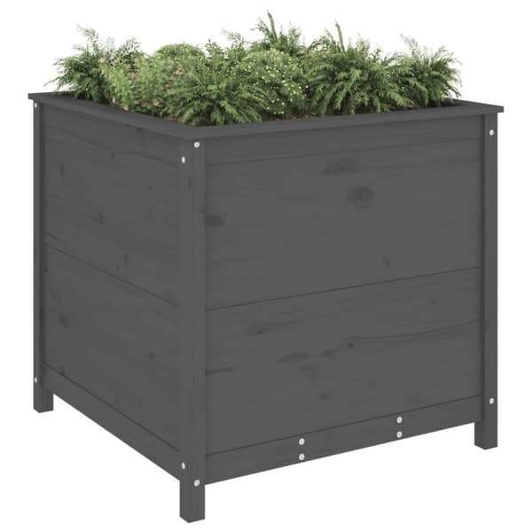 vidaXL Hageplantekasse grå 82,5x82,5x78 cm heltre furu
