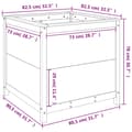 Miniatyrbilde 9 av 9: vidaXL Hageplantekasse grå 82,5x82,5x78 cm heltre furu