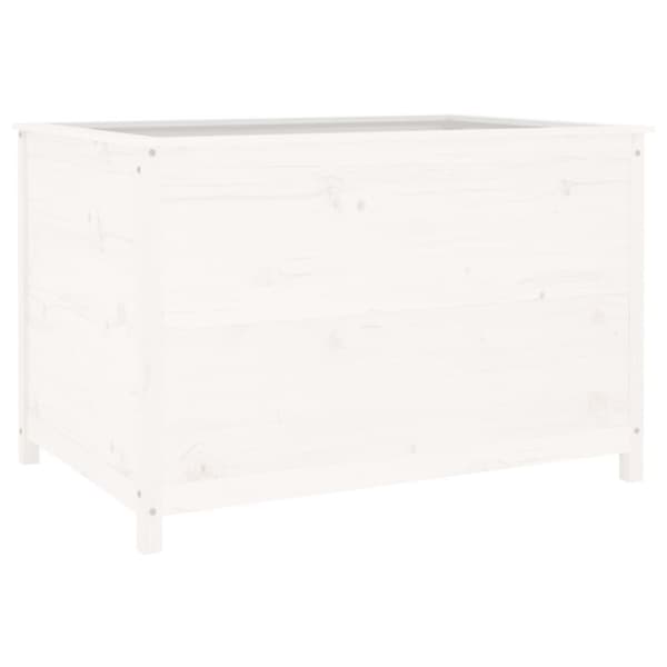 vidaXL Korotettu kukkalaatikko valkoinen 119,5x82,5x78 cm täysi mänty