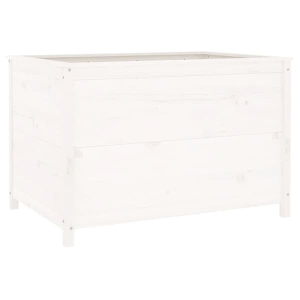 vidaXL Høybed for hage hvit 119,5x82,5x78 cm heltre furu