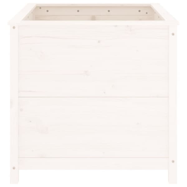vidaXL plantekasse 82,5x82,5x78 cm massivt fyrretræ hvid